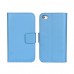 iPhone 4 4s - Genuine Leather Flip Stand Protective Phone Cover Case Wallet - Blue